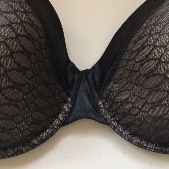 Sweet Nothings Maidenform Black nude lace underwire bra size 38DD - Picture 3 of 7